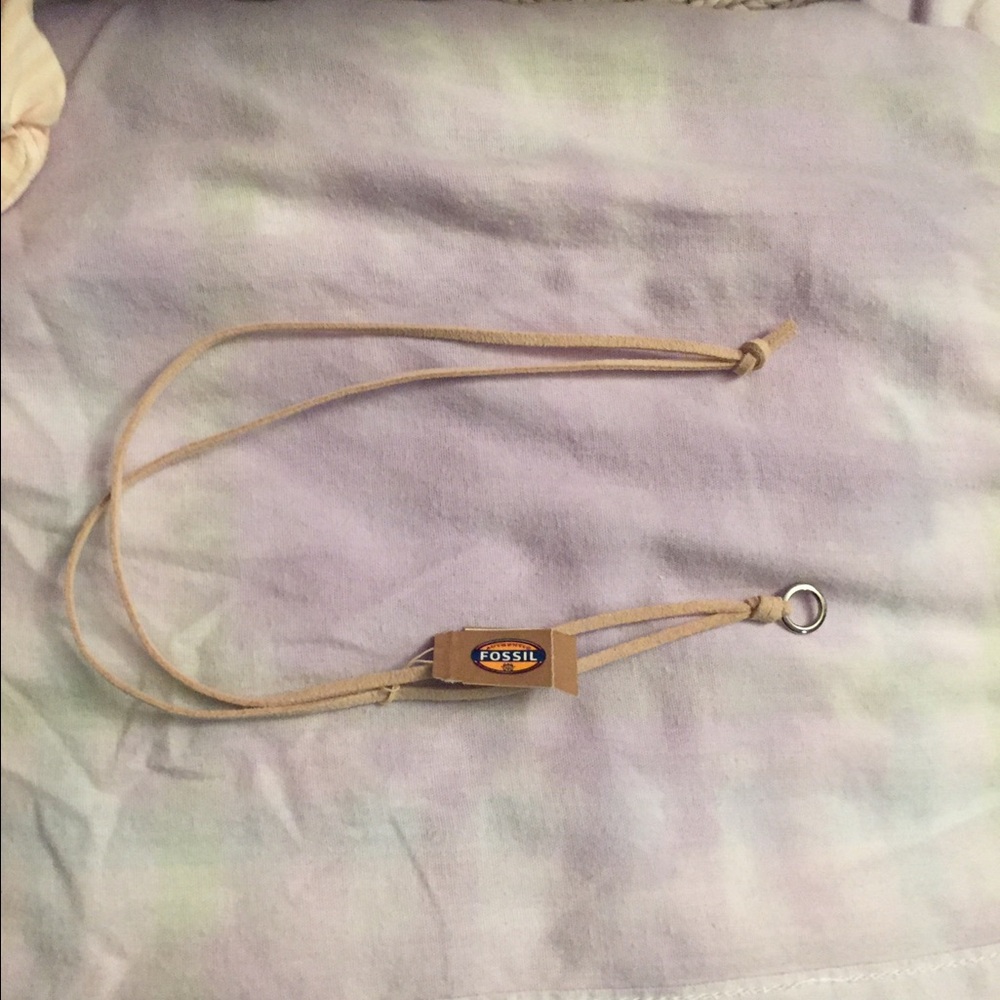 Fossil suede charm necklace!